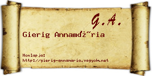 Gierig Annamária névjegykártya